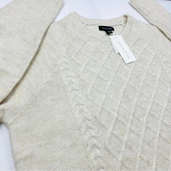 NWT Treasure & Bond Ivory Cableknit Crew Neck “Grandpa” Sweater Size XL - Picture 8 of 16